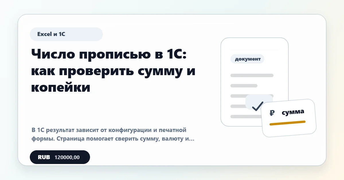Число прописью в 1С: проверка печатной формы