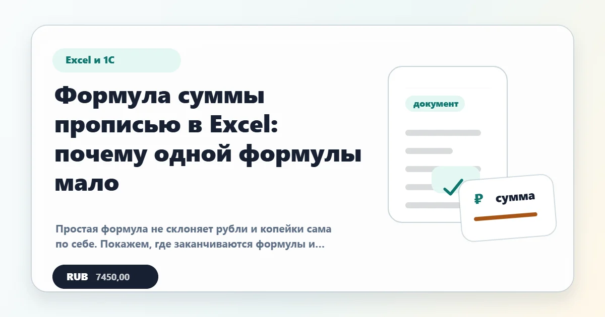 Формула суммы прописью в Excel: честный разбор