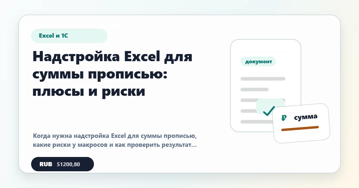 Надстройка Excel для суммы прописью: плюсы и риски