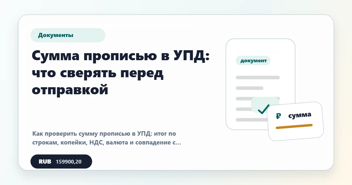 Сумма прописью в УПД: что сверять перед отправкой