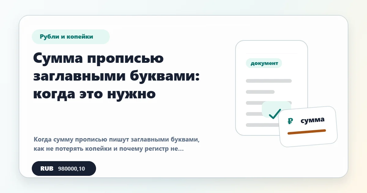 Сумма прописью заглавными буквами: когда это нужно