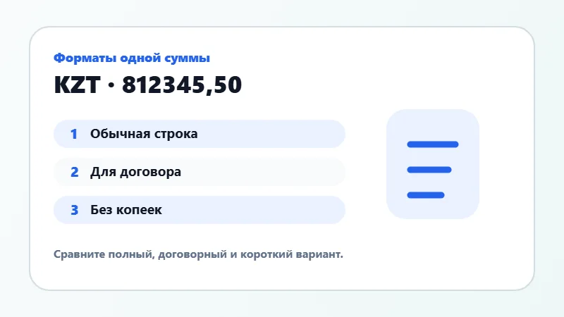 Примеры форматов суммы прописью